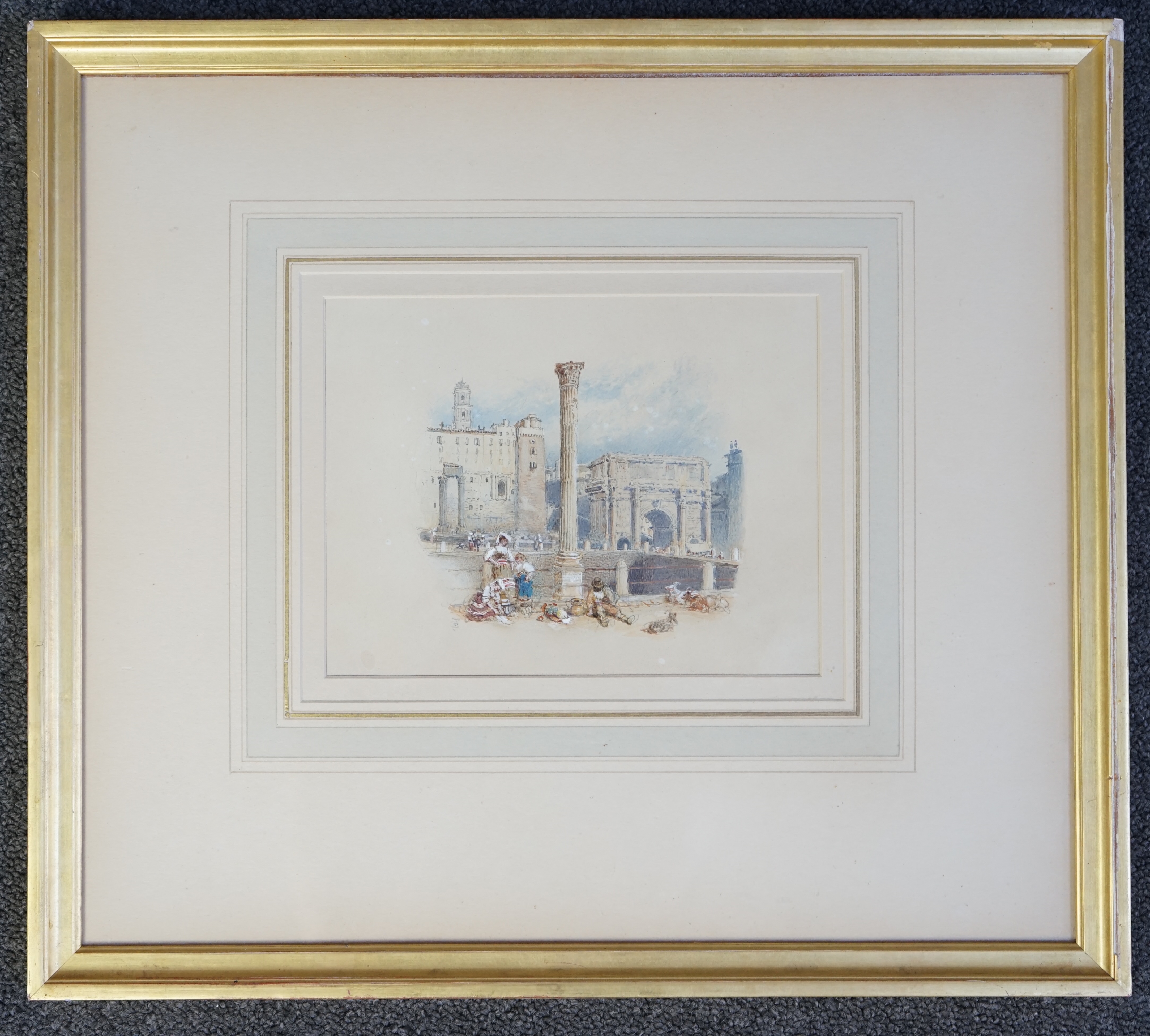 Myles Birket Foster RWS (1825-1899), The Forum - Rome, watercolour, 15 x 19cm